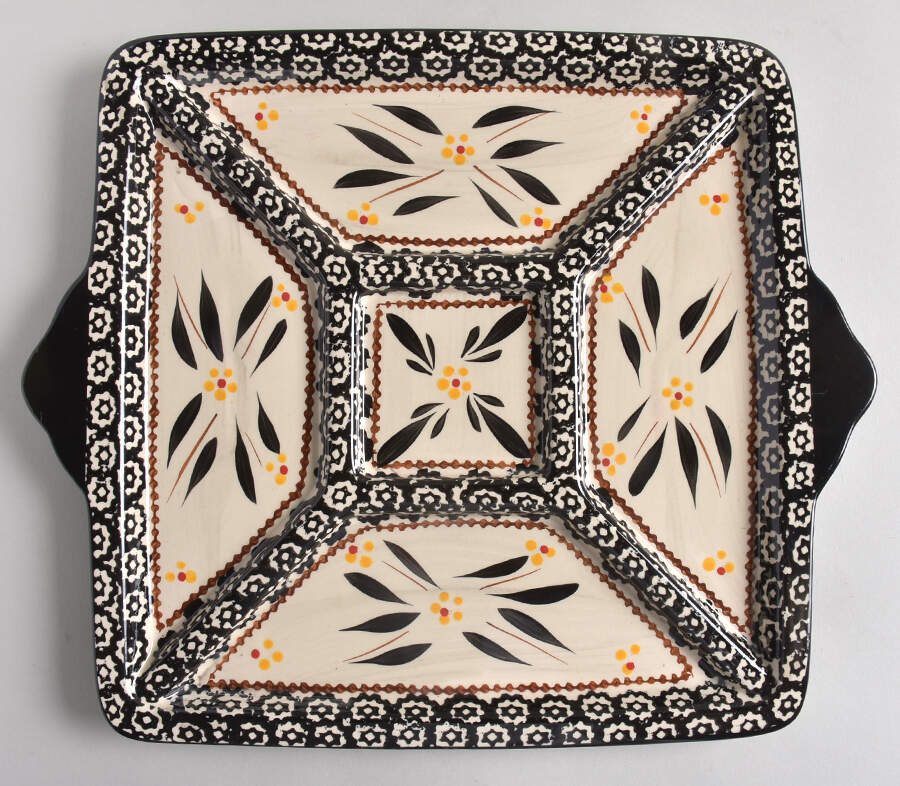 Old World Black 13" Square Divided Lid-It (Tray Or Baker Lid) by Temp-Tations-1