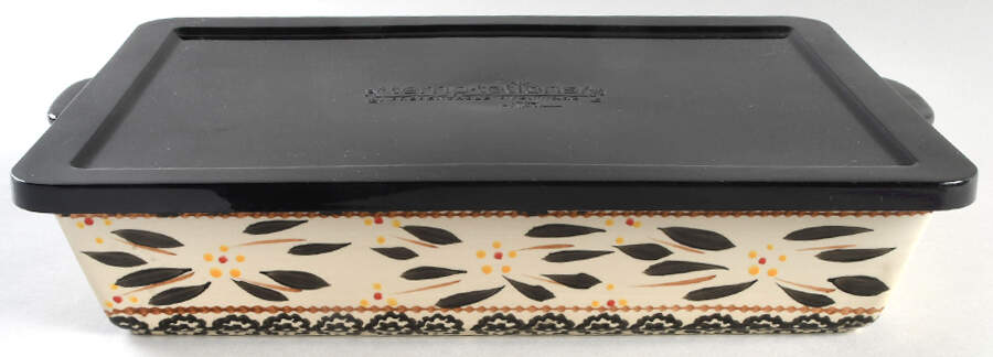Old World Black 15" Rectangular Baker & Tabless Plas Storage Cover by Temp-Tations-1