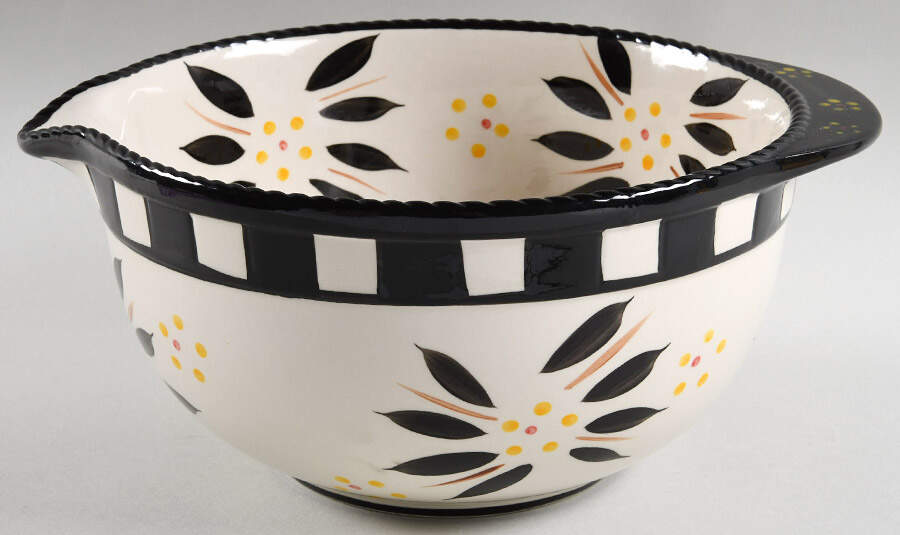 Old World Black 11" Nesting Bowl with Spoit by Temp-Tations-1