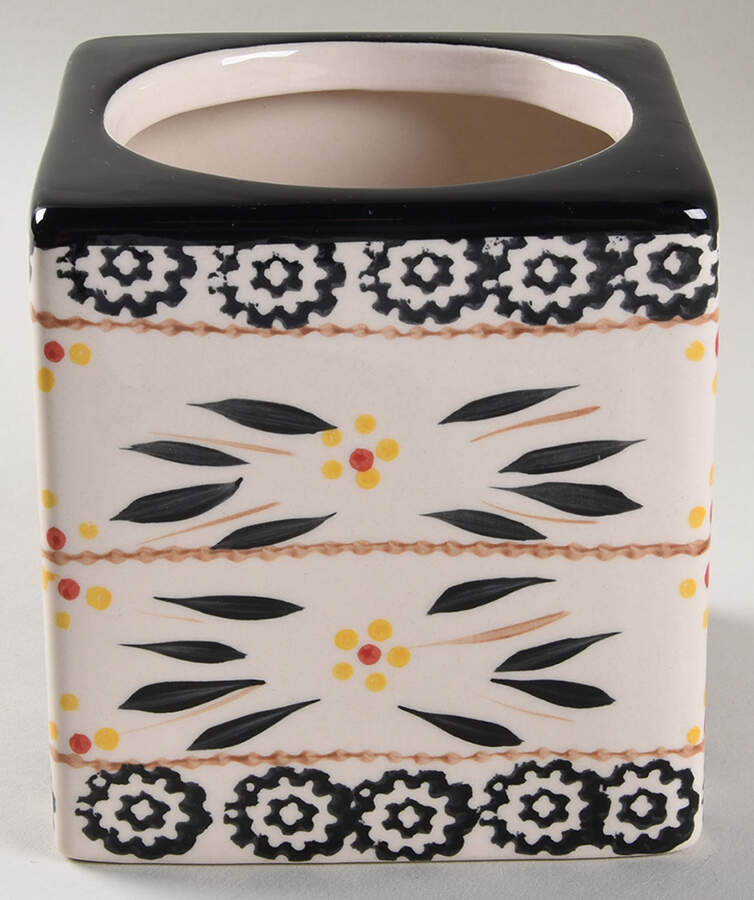 Old World Black 28 Oz Square Stacking Canister No Lid by Temp-Tations-1