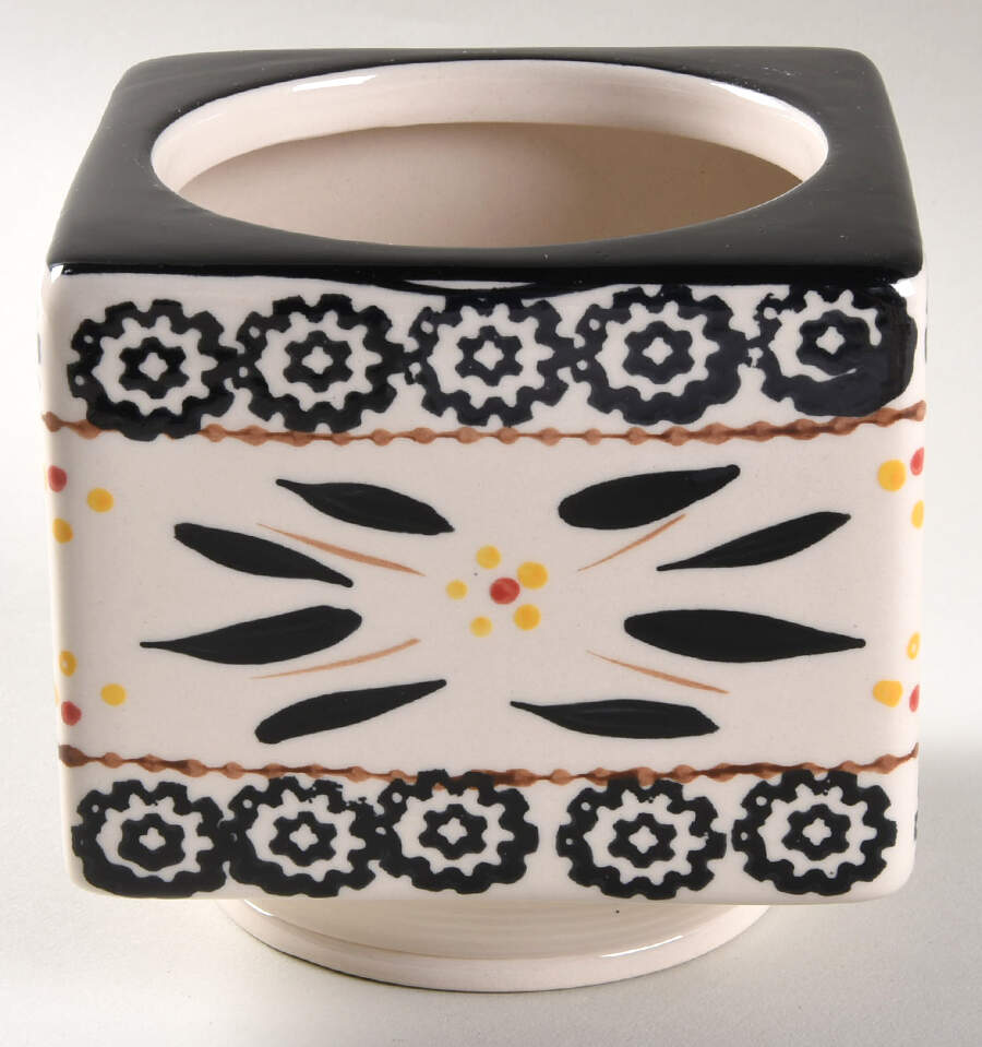 Old World Black 24 Oz Square Stacking Canister No Lid by Temp-Tations-1