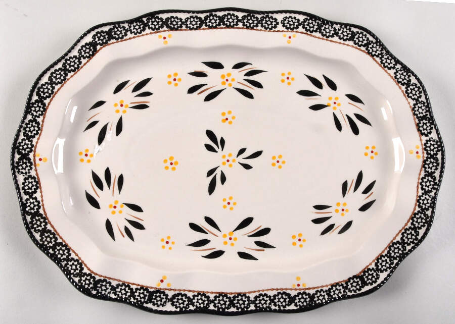 Old World Black 18" Oval Serving Platter by Temp-Tations-1