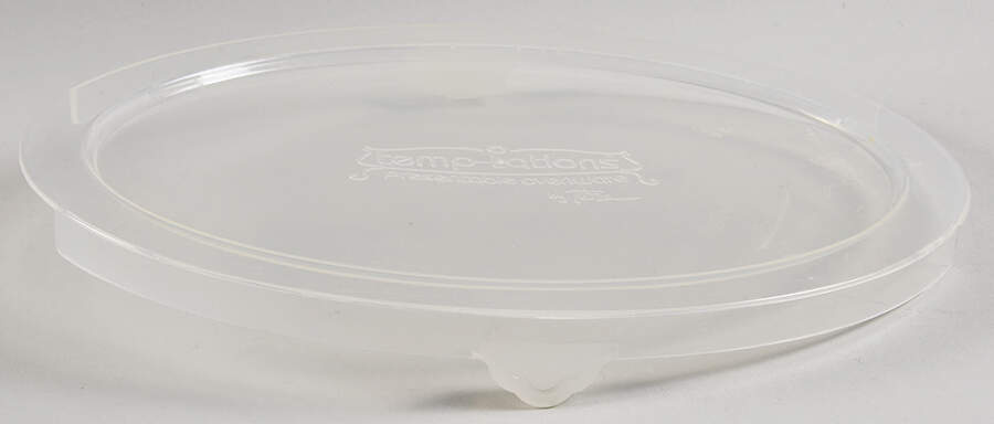 Old World Black Tabless Plastic Storage Cover for 10" Oval Baker by Temp-Tations-1