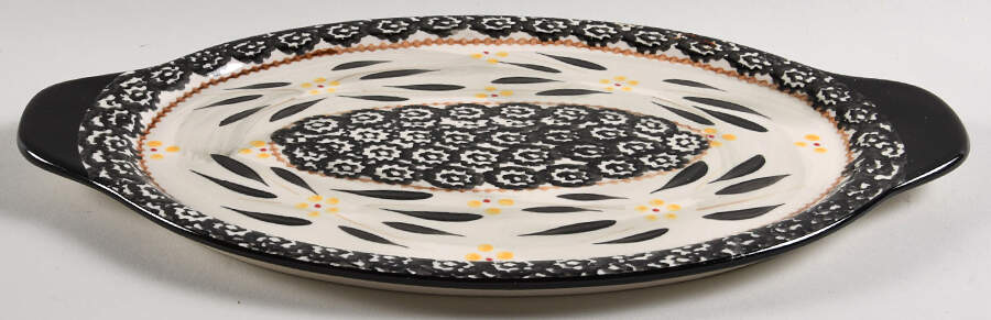 Old World Black 13" Oval Lid-It (Trivet,Tray,Baker Lid) by Temp-Tations-1