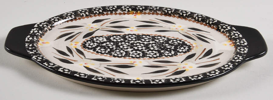 Old World Black 10" Oval Lid-It (Trivet,Tray,Baker Lid) by Temp-Tations-1
