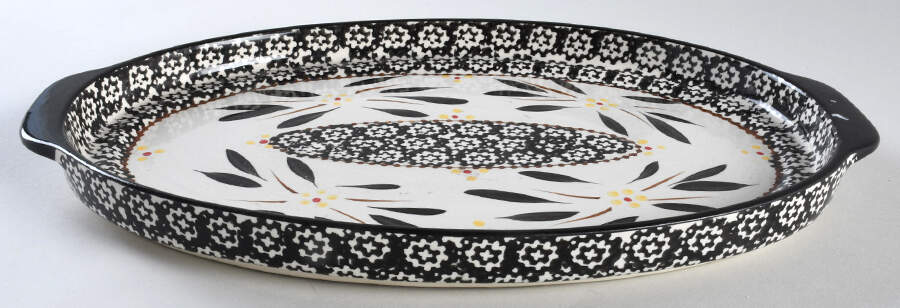 Old World Black 13" Oval Lid-It (Trivet,Tray,Baker Lid) by Temp-Tations-1