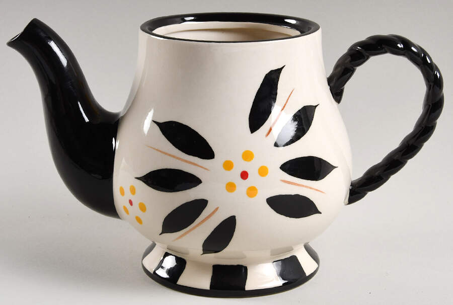 Old World Black Small Teapot No Lid by Temp-Tations-1