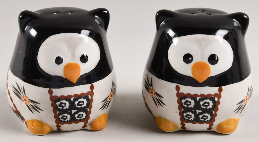 Old World Black Figural Salt and Pepper by Temp-Tations-1