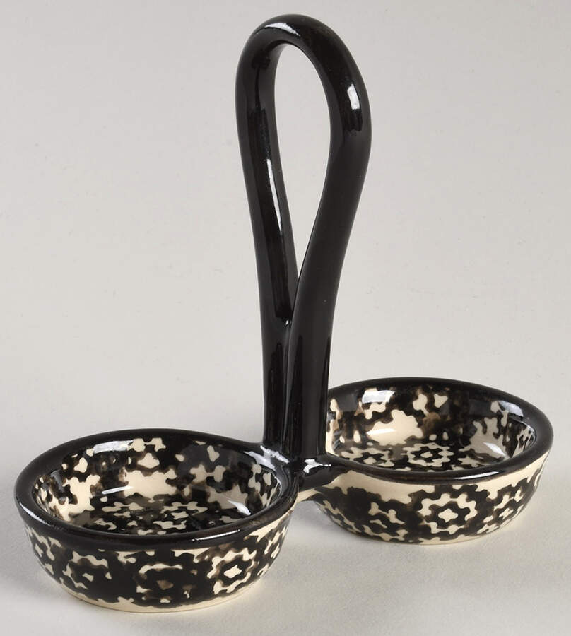Old World Black Tray for Salt and Pepper Set by Temp-Tations-1