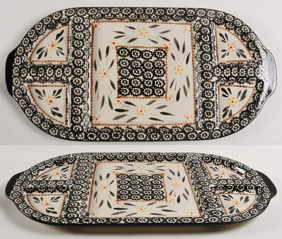 Old World Black (5 Part) Rectangular Divided Tray by Temp-Tations-1