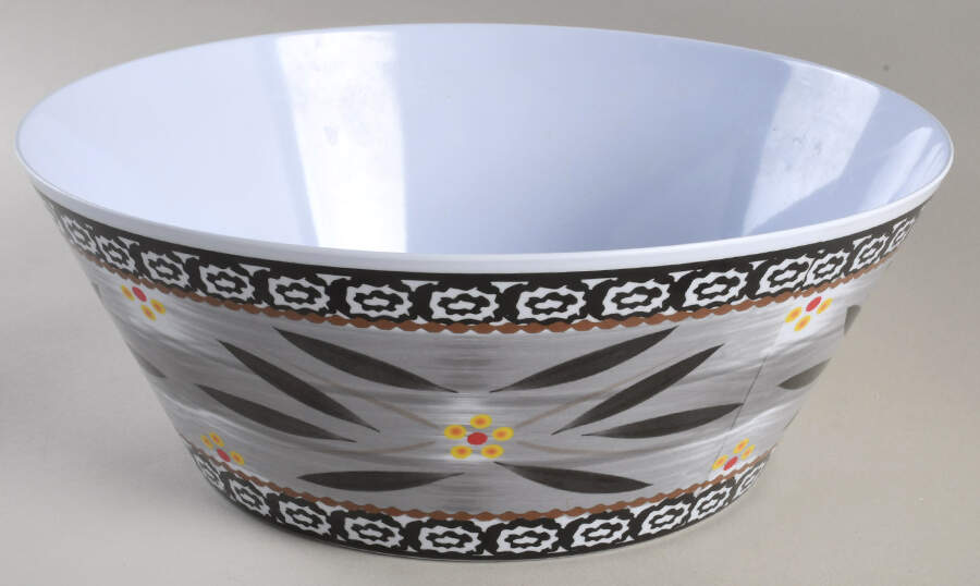 Old World Black 11" Large Melamine Salad Serving Bowl by Temp-Tations-1