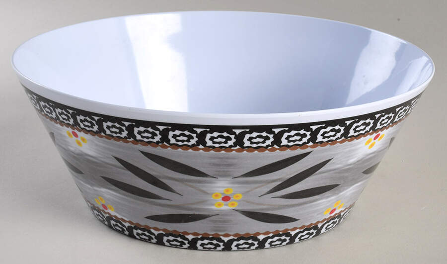 Old World Black 10" Large Melamine Salad Serving Bowl by Temp-Tations-1