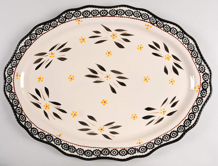 Old World Black 20" Oval Serving Platter by Temp-Tations-1