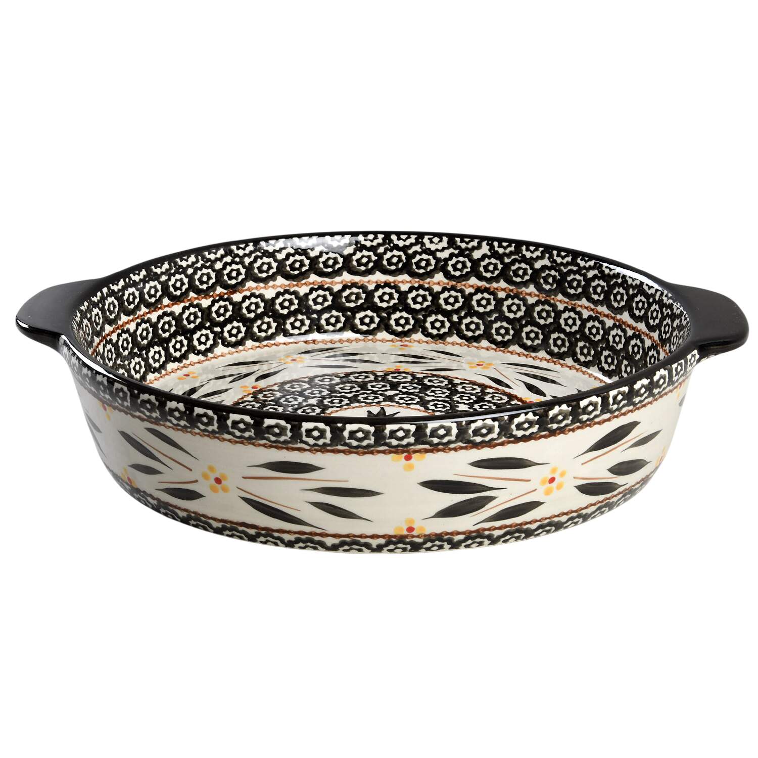 Old World Black 3 Qt Round Baker No Plastic Lid for Baker & Ramekins Set (Chip & Dip) by Temp-Tations-1