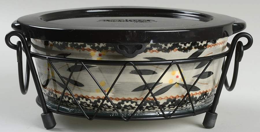 Old World Black 4pc 8" Round Handled Baker(Baker,Lid,Lidit&Stand) by Temp-Tations-1