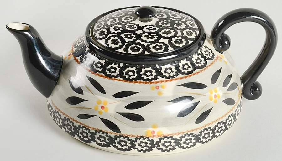 Old World Black Teapot & Lid by Temp-Tations-1