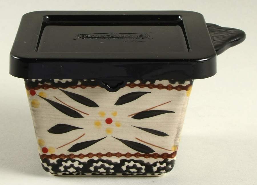 Old World Black Individual Square Baker & Plastic Lid by Temp-Tations-1