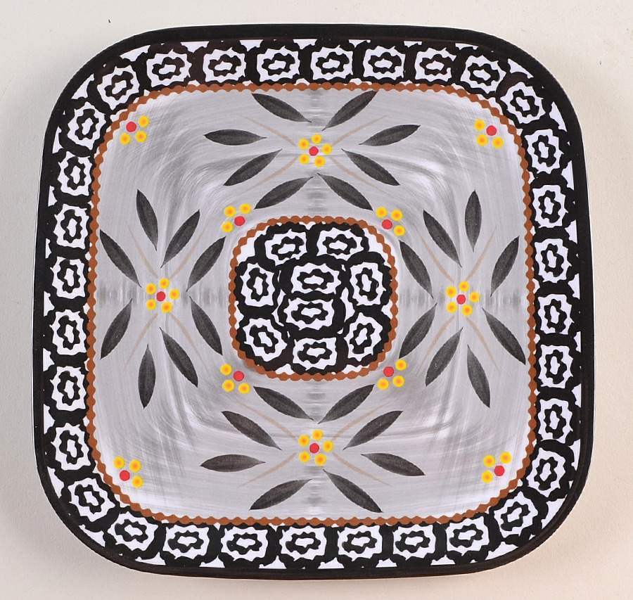 Old World Black Square Melamine Salad Plate by Temp-Tations-1