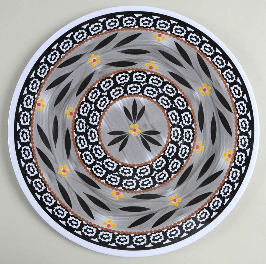 Old World Black Melamine Dinner Plate by Temp-Tations-1