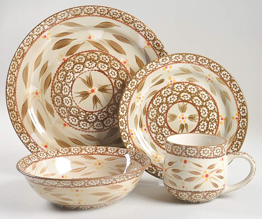 Old World Brown 4 Piece Place Setting by Temp-Tations-1
