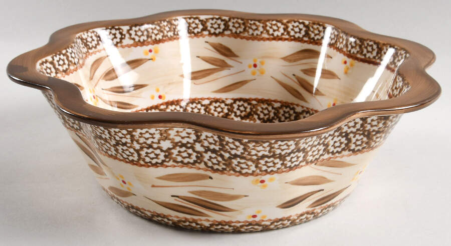 Old World Brown 12" Large Salad Serving Bowl by Temp-Tations-1
