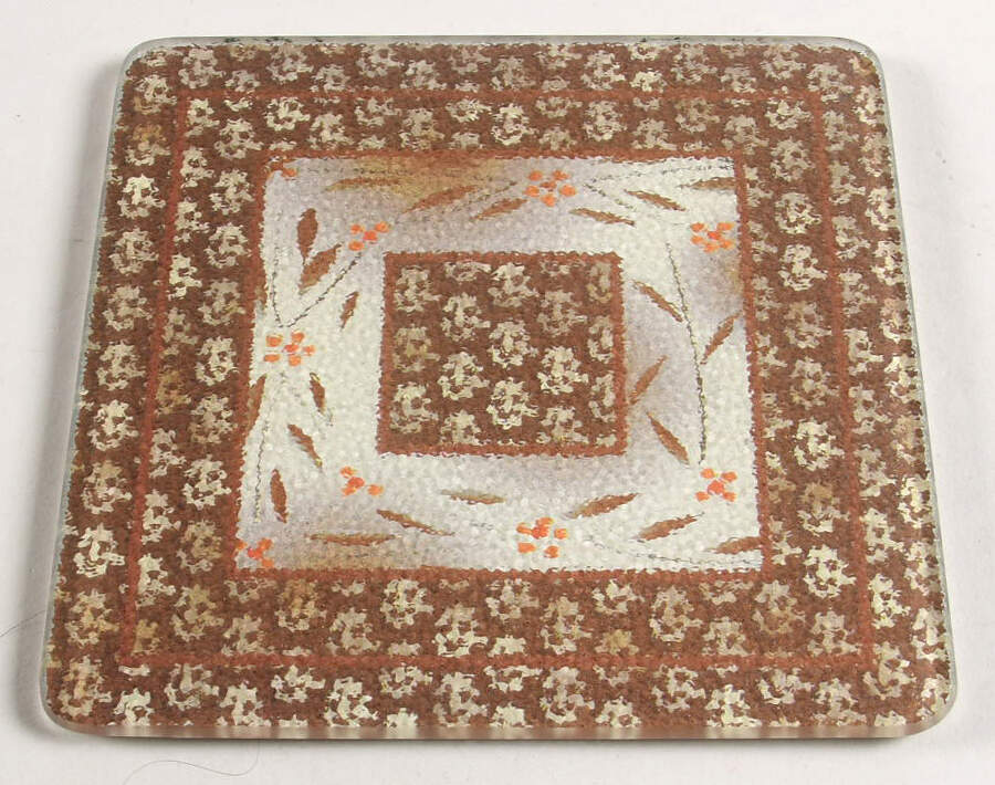 Old World Brown 6" Glass Trivet for Square Baker by Temp-Tations-1