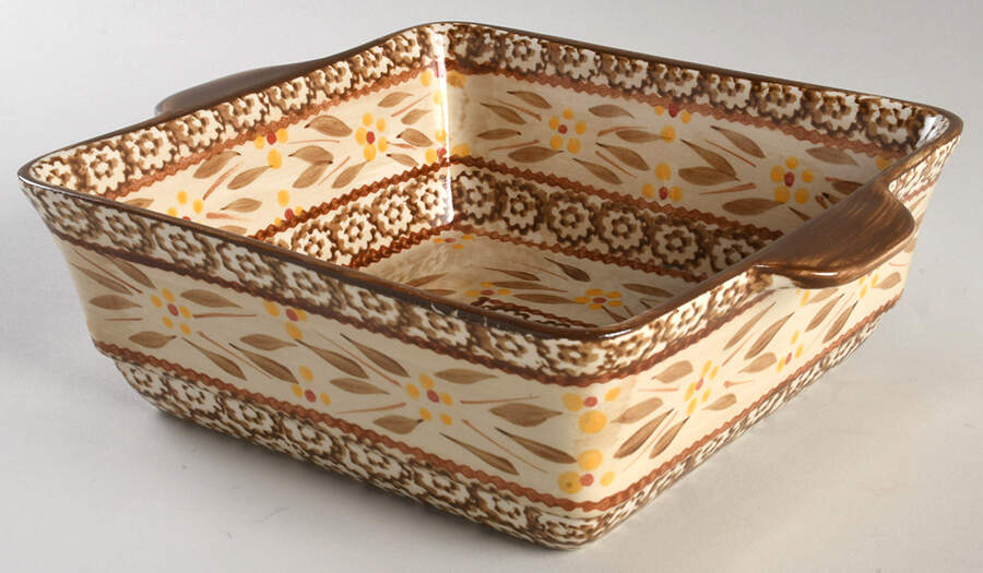 Old World Brown 9" Square Baker by Temp-Tations-1