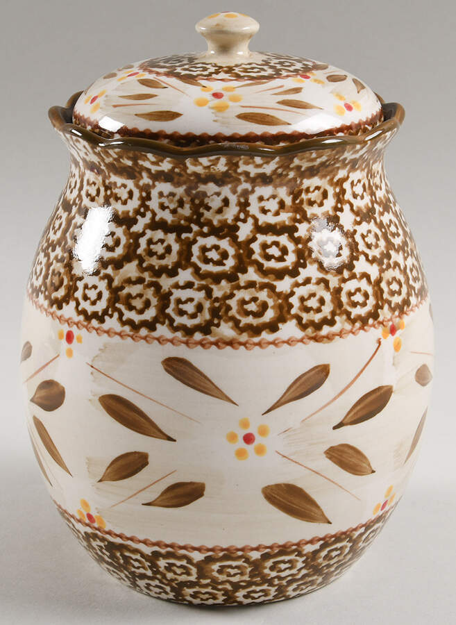 Old World Brown Medium Canister & Lid by Temp-Tations-1