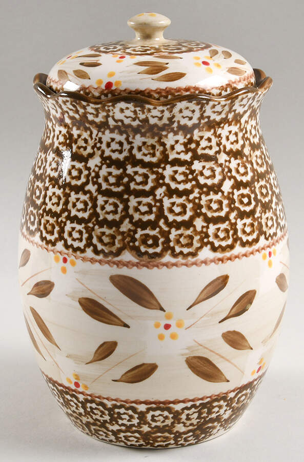 Old World Brown Large Canister & Lid by Temp-Tations-1