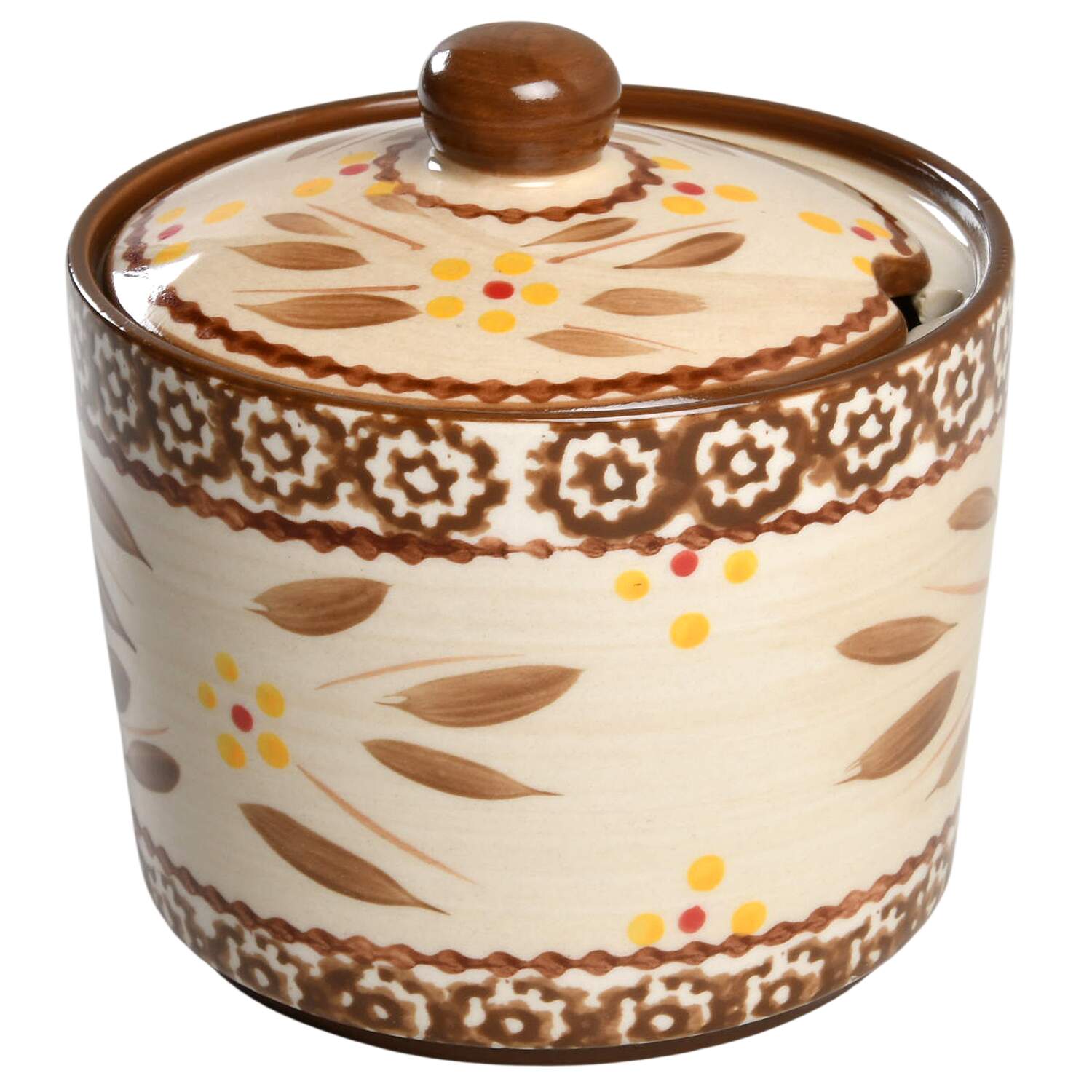 Old World Brown Condiment Jar & Lid by Temp-Tations-1