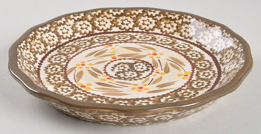 Old World Brown Dessert/Pie Plate by Temp-Tations-1