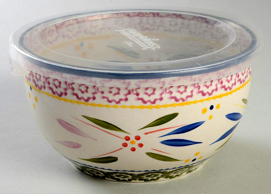 Old World Confetti 6" Mixing Bowl & Plastic Lid by Temp-Tations-1