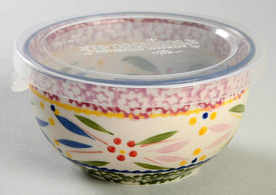 Old World Confetti 4" Mixing Bowl & Plastic Lid by Temp-Tations-1