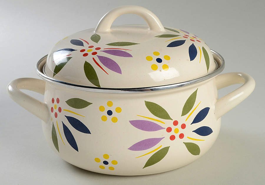 Old World Confetti 2.5 Quart Metal Round Covered Casserole by Temp-Tations-1