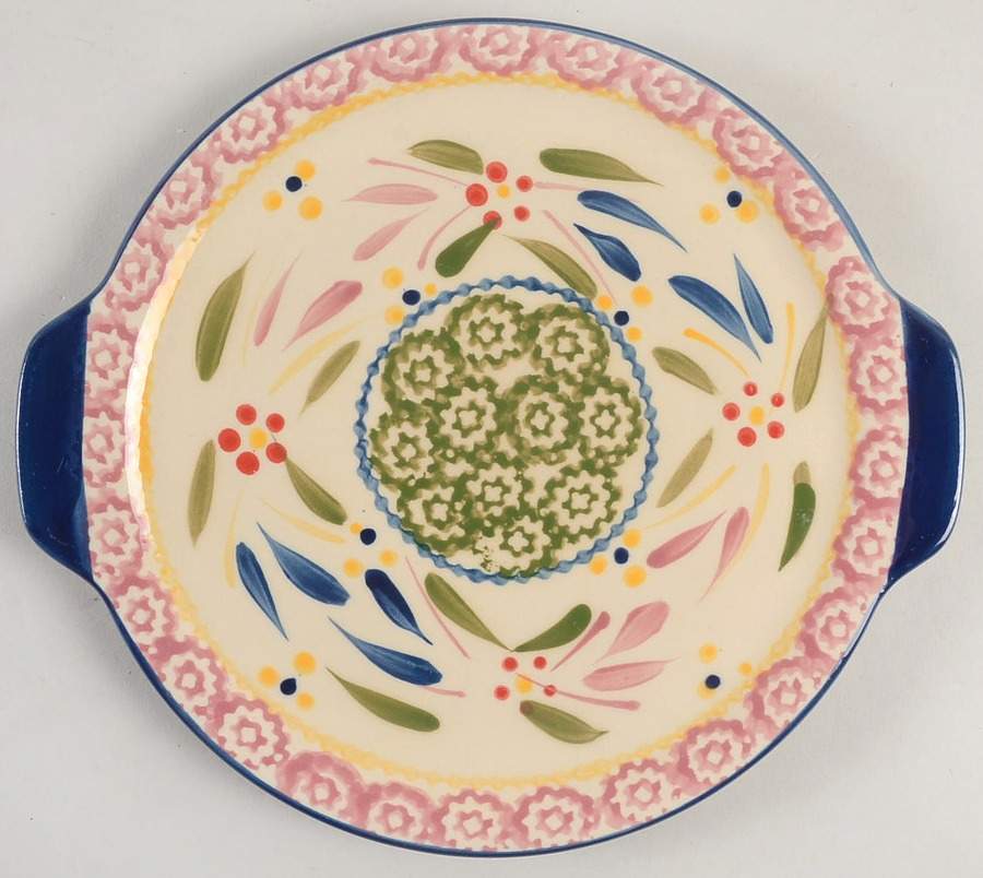 Old World Confetti 9" Round Lid-It (Trivet,Tray,Baker Lid) by Temp-Tations-1