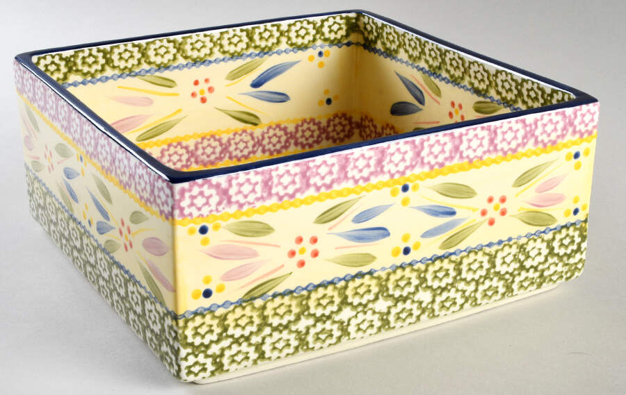 Old World Confetti 8" Square Gift Box Baker No Lid by Temp-Tations-1