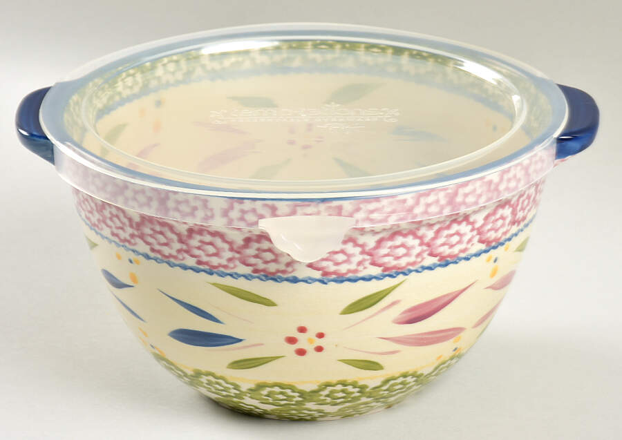 Old World Confetti 7" Mixing Bowl & Plastic Lid by Temp-Tations-1