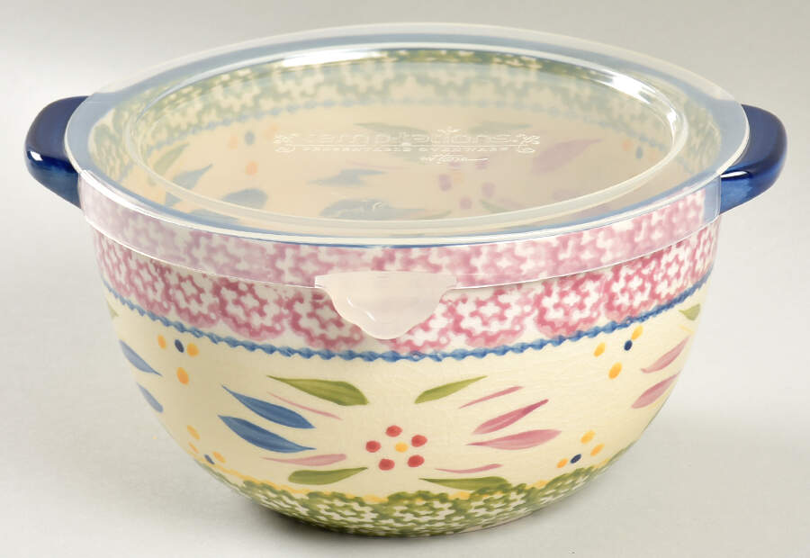 Old World Confetti 6" Mixing Bowl & Plastic Lid by Temp-Tations-1