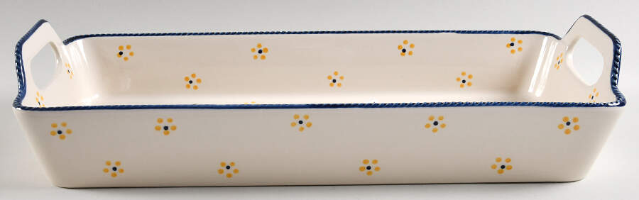 Old World Confetti 17" Rectangular Baker with Upswept Handles by Temp-Tations-1