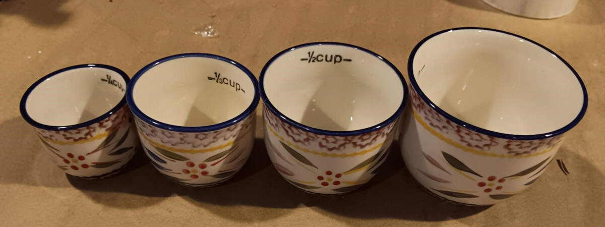 Old World Confetti Measuring Cup Set (1 Cup,1/2 Cup,1/3 Cup,1/4 Cup) by Temp-Tations-1