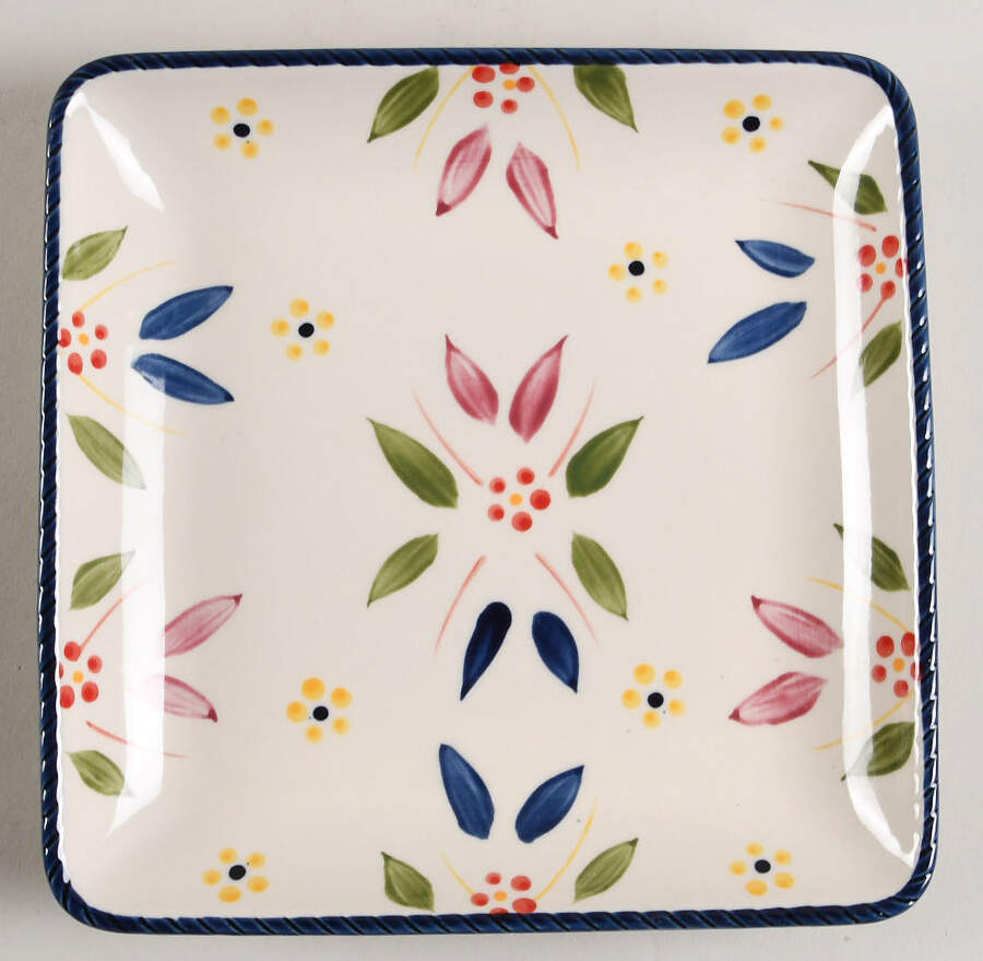Old World Confetti Square Salad Plate by Temp-Tations-1