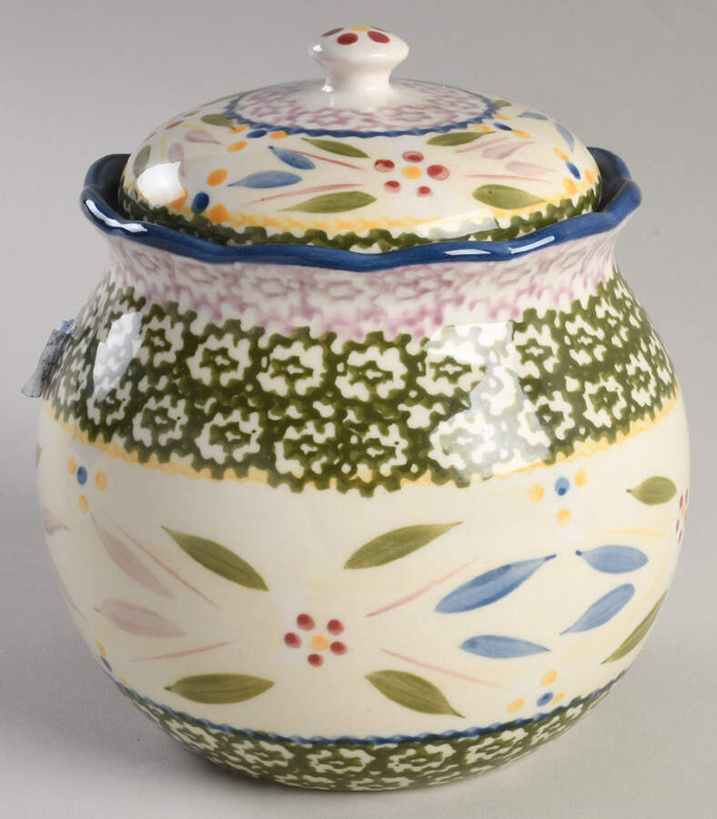 Old World Confetti Small Canister & Lid by Temp-Tations-1