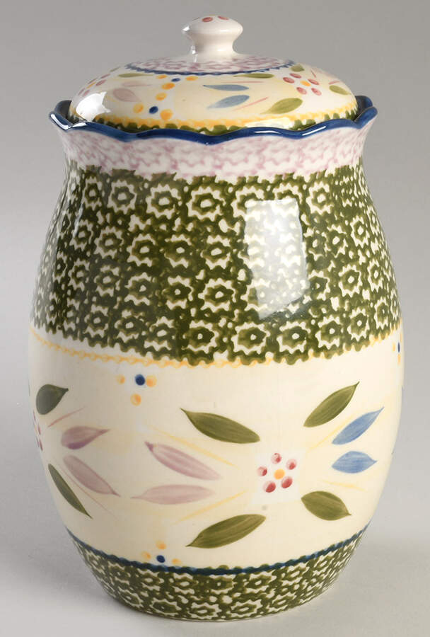 Old World Confetti Large Canister & Lid by Temp-Tations-1