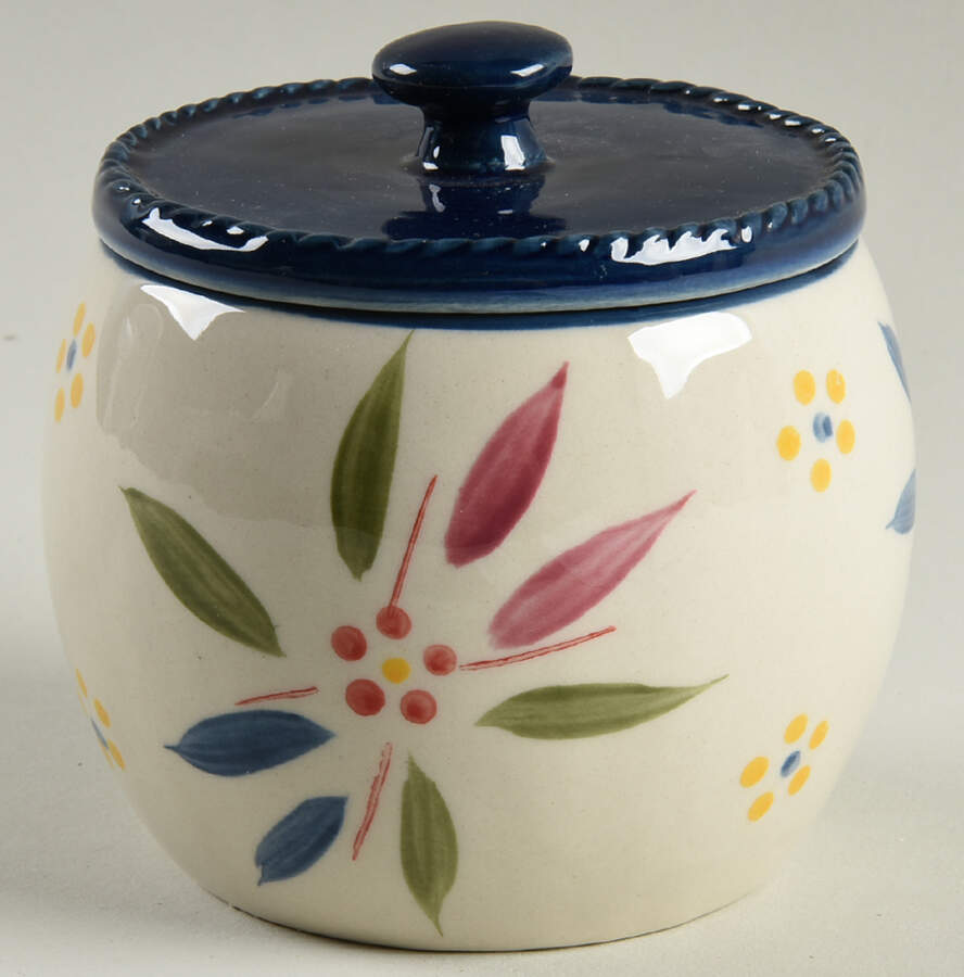 Old World Confetti Honey Pot with Lid and Spoon/Dipper by Temp-Tations-1