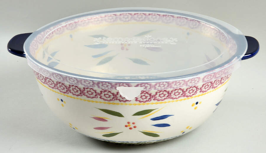 Old World Confetti 12" Mixing Bowl & Plastic Lid by Temp-Tations-1