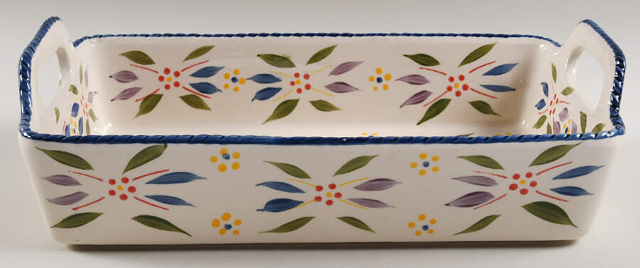 Old World Confetti 13" Rectangular Baker with Upswept Handles by Temp-Tations-1
