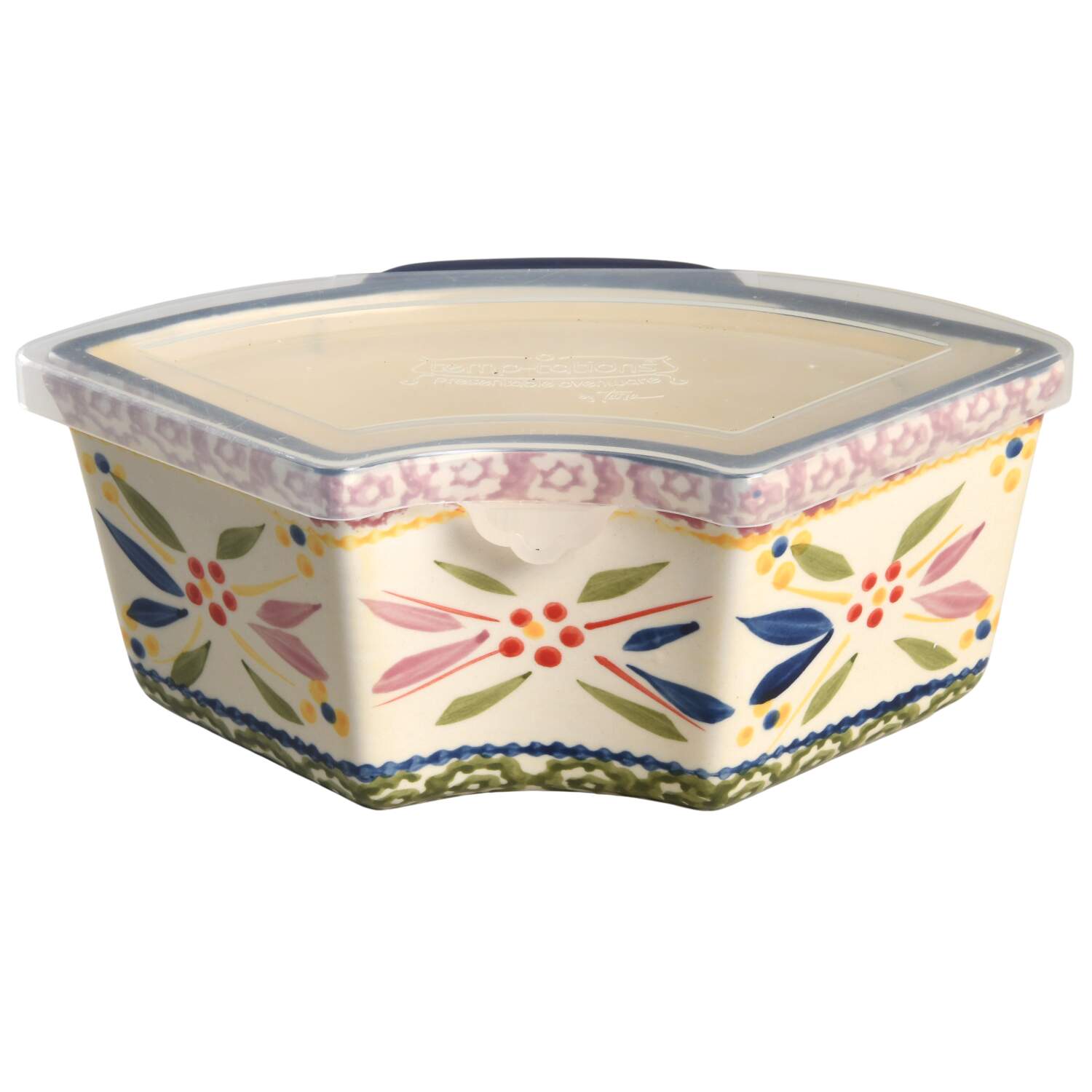 Old World Confetti 18 Oz Ramekin & Plastic Lid for Baker & Ramekins Set (Chip & Dip) by Temp-Tations-1