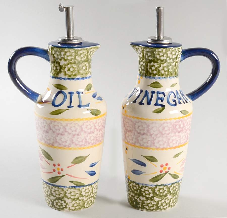 Old World Confetti Oil & Vinegar Jars with Drizzle Spouts by Temp-Tations-1