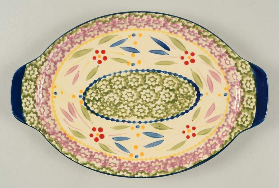 Old World Confetti 10" Oval Lid-It (Trivet,Tray,Baker Lid) by Temp-Tations-1