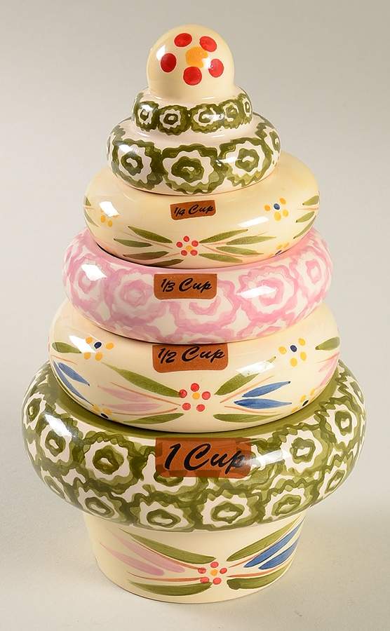 Old World Confetti Figural Measuring Measuring Cup Set & Lid by Temp-Tations-1